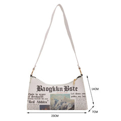 Women PU Leather Shoulder Bag Printing Underarm