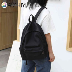 Women Nylon Backpack Preppy Style Students School Casual Solid Large Handbags