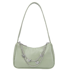 Women PU Leather Butterfly Chain Underarm Bags Casual Ladies Small Purse