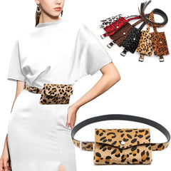 Women PU Leather Mini Waist Bag Fanny Belt Pack for Key Phone Purse