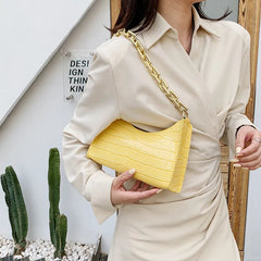Women PU Leather Shoulder Underarm Bag Retro Ladies Stone Pattern Small Purse Ha