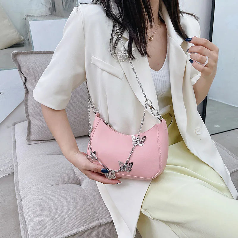 Vintage Butterfly Chain Shoulder Bag Mini Purse Handbag