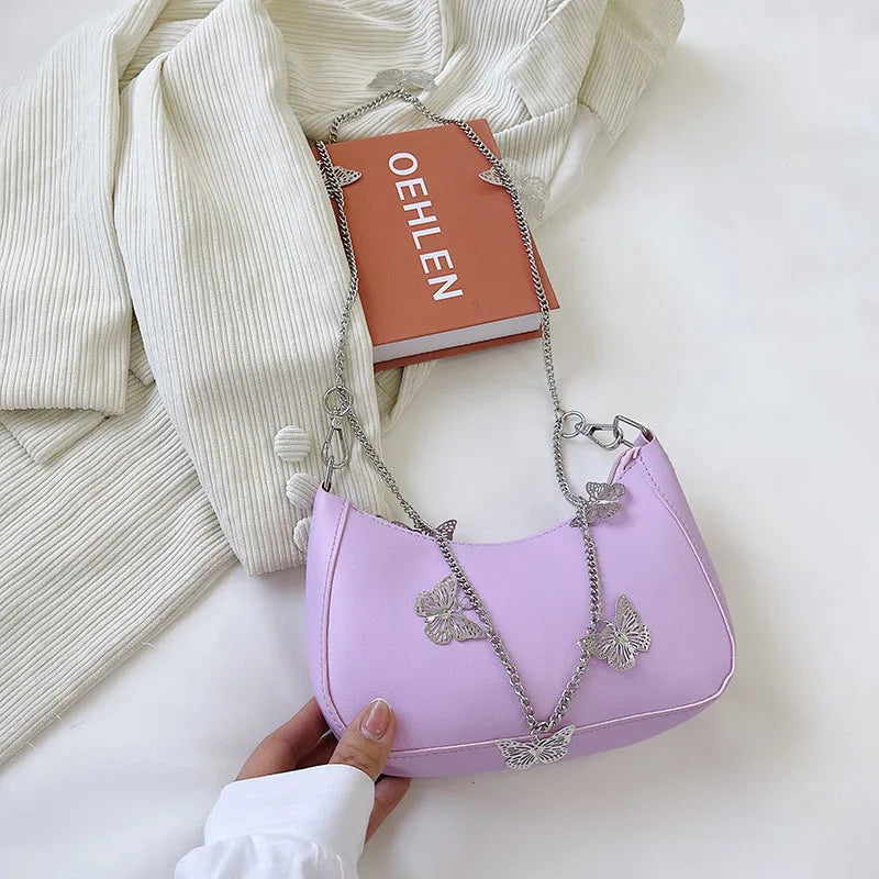 Vintage Butterfly Chain Shoulder Bag Mini Purse Handbag