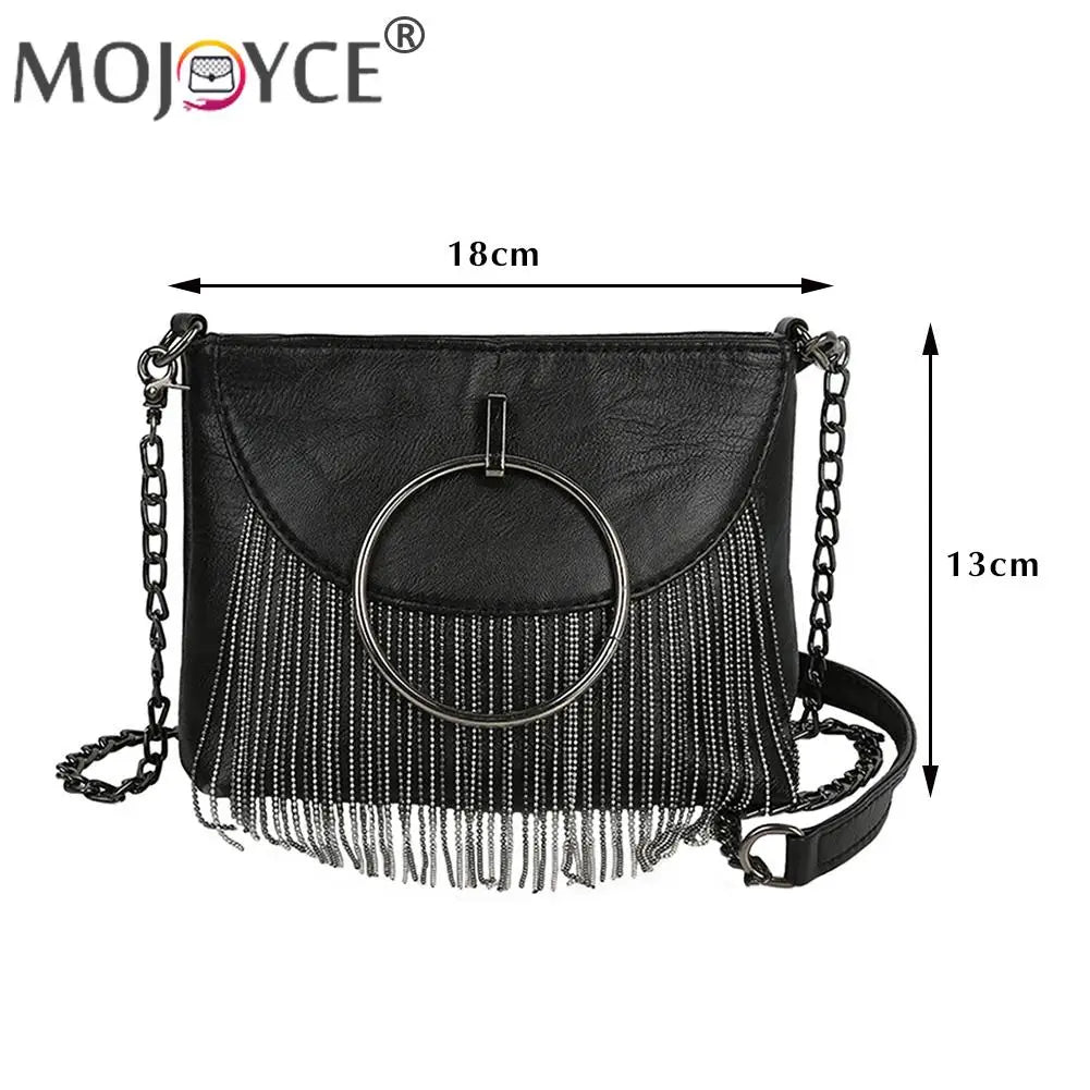 Small Square Shoulder Crossbody Bag with Tassel Flap