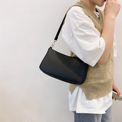 Women PU Shoulder Underarm Bag Casual Solid Small Purse Ladies Handbag