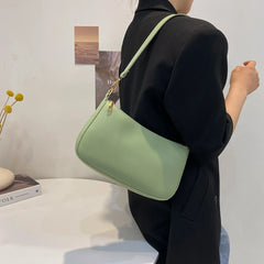 Women PU Shoulder Underarm Bag Casual Solid Small Purse Ladies Handbag