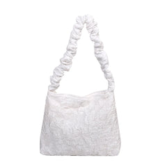 Pleated Shoulder Shopping Bag Large Capacity Tote Handbags