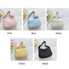 Large Capacity Rhombus Pattern Top-handle Bag for Travel