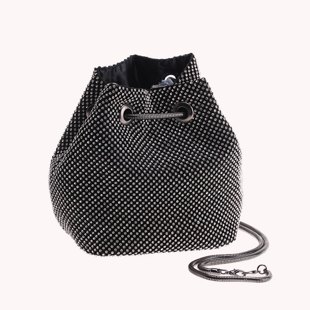 Rhinestone Bucket Shoulder Bag Sequin Diamond Evening Party Purse