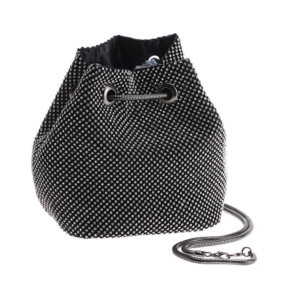 Rhinestone Bucket Shoulder Bag Sequin Diamond Evening Party Purse