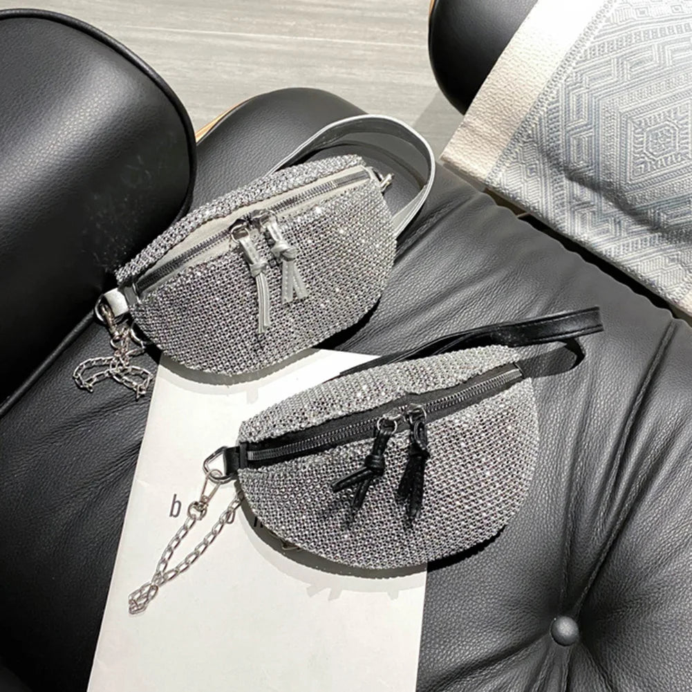 Bling Rhinestone Waist Bag Fanny Pack Crossbody Pouch