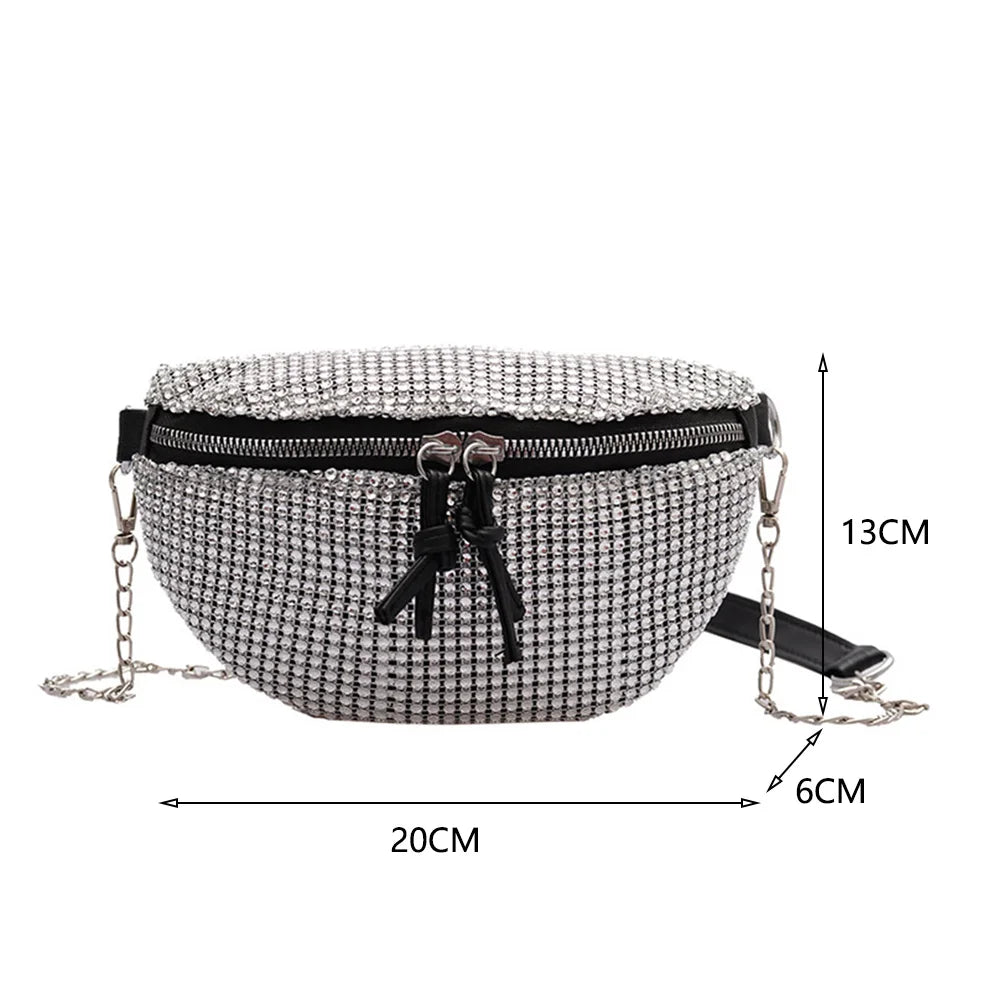 Bling Rhinestone Waist Bag Fanny Pack Crossbody Pouch