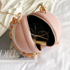 Basketball Shaped Women's Crossbody Handbag Classic Vintage Totes