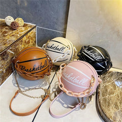 Basketball Shaped Women's Crossbody Handbag Classic Vintage Totes