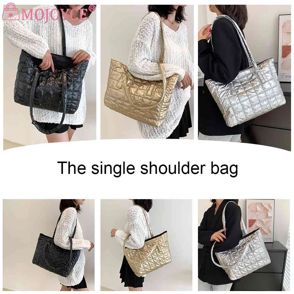Women Cotton Padded Shoulder Bag Large Capacity Totes Bags