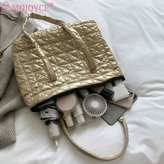 Women Cotton Padded Shoulder Bag Large Capacity Totes Bags