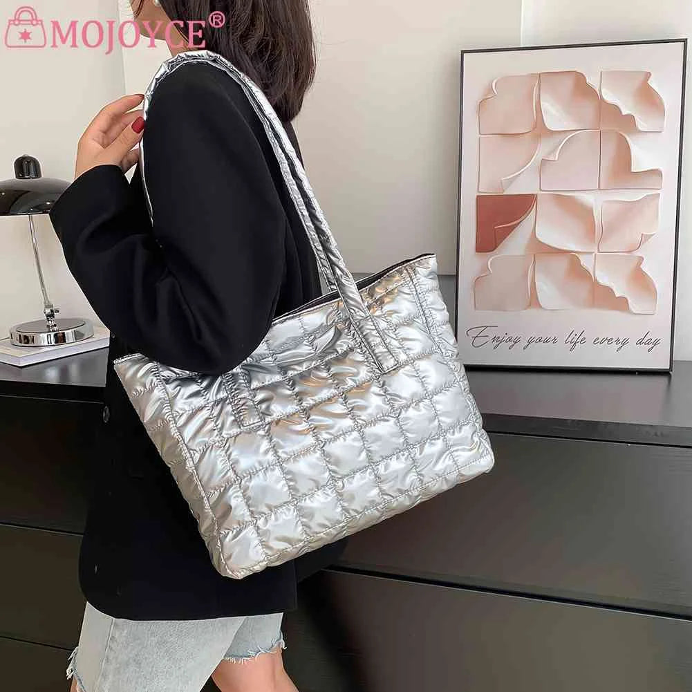 Women Cotton Padded Shoulder Bag Large Capacity Totes Bags