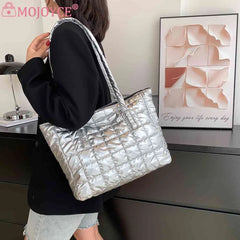 Women Cotton Padded Shoulder Bag Large Capacity Totes Bags