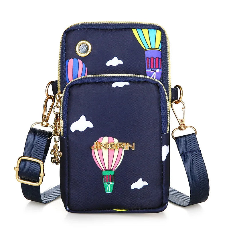 Women Shoulder Bag Balloon Phone Crossbody 3 Layer Wallet