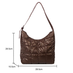 Women Shoulder Bag Winter Quilted Large Capacity Purse Tote Bag