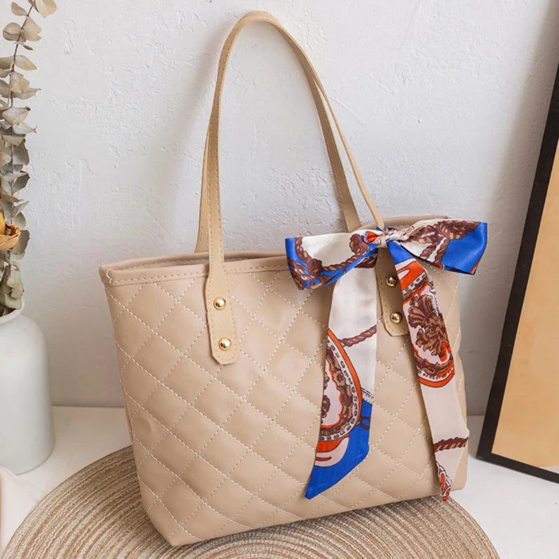 Women Shoulder Bag Rhombic Embroidery Handbag