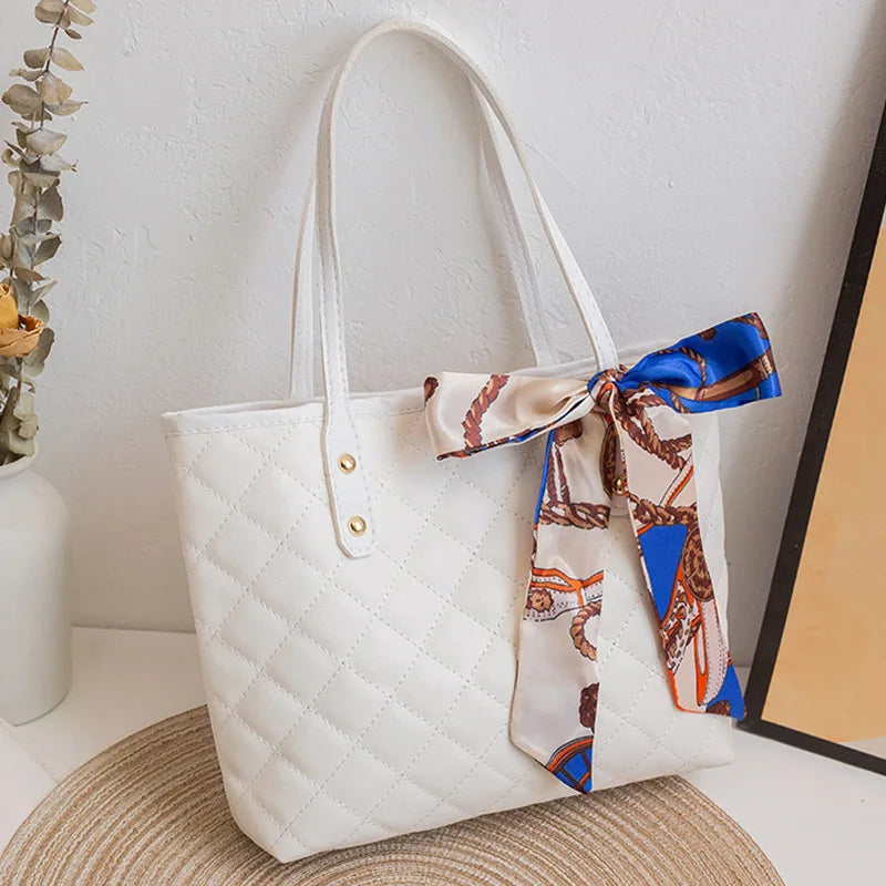 Women Shoulder Bag Rhombic Embroidery Handbag