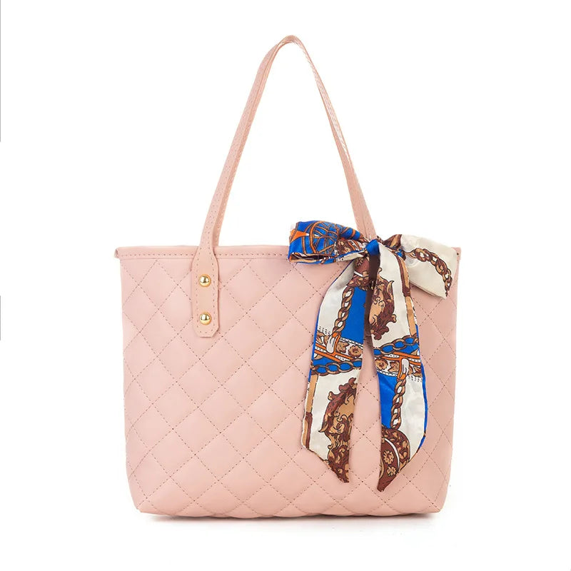 Women Shoulder Bag Rhombic Embroidery Handbag