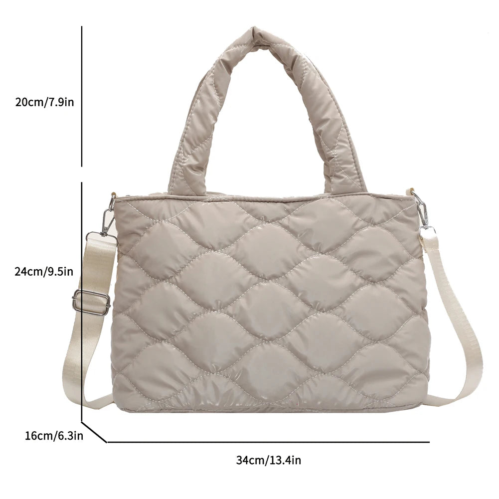 Winter Nylon Cotton-padded Shoulder Bag Large Capacity Crossbody Tote