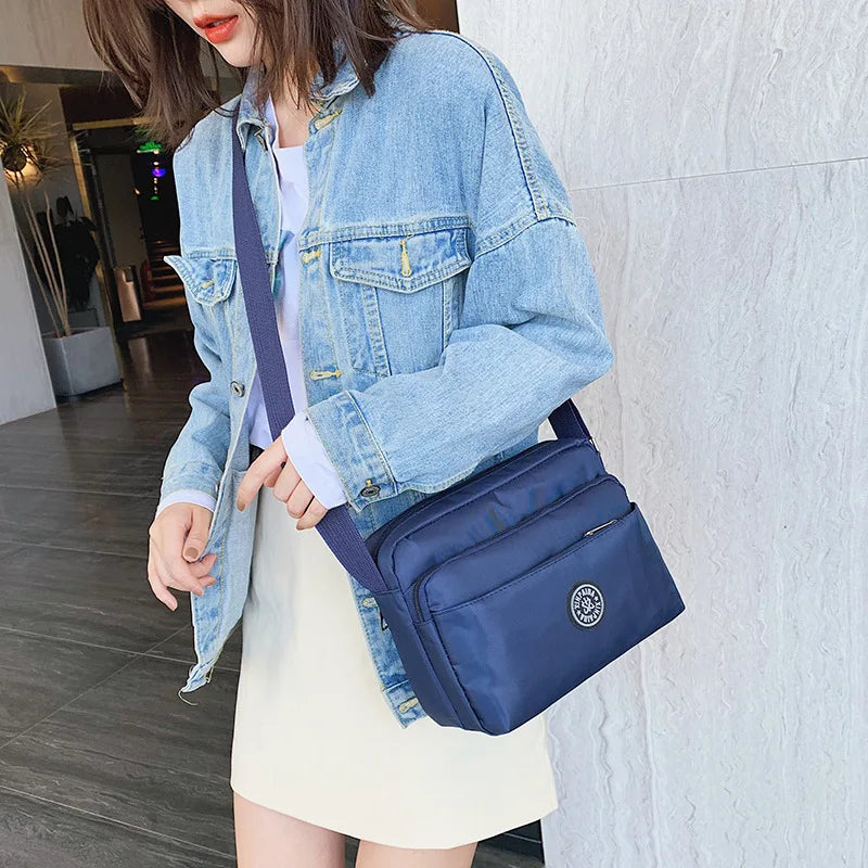 Women Shoulder Messenger Bag Nylon Large Capacity Waterproof Zipper