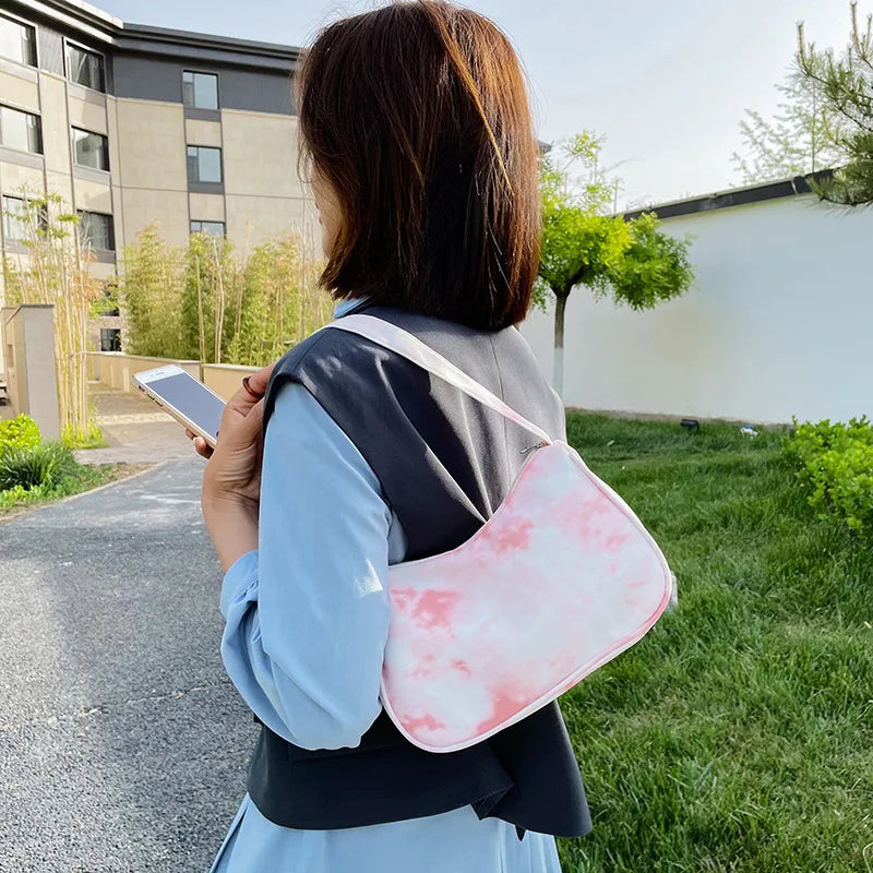 Women Tie Dye Travel Handbag Casual Small Top-handle Bag