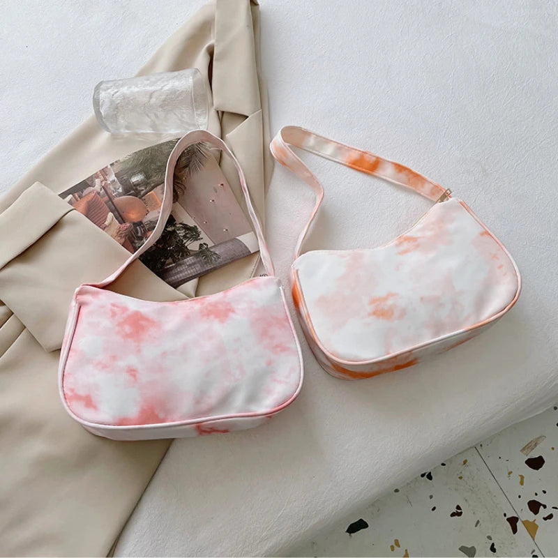 Women Tie Dye Travel Handbag Casual Small Top-handle Bag
