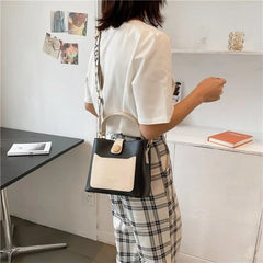 Women Bucket Tote Bag Wide Strap Shoulder Bag
