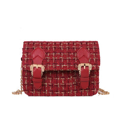 Woolen Small Shoulder Bag Crossbody Chain Handbag