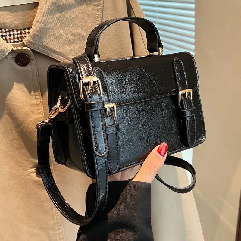 Women Small Square Bag PU Leather Shoulder Bags Handbag Purse Female Travel