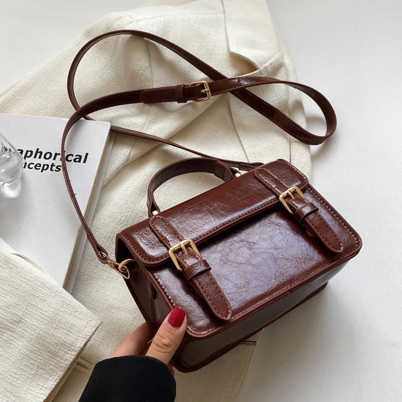 Women Small Square Bag PU Leather Shoulder Bags Handbag Purse Female Travel