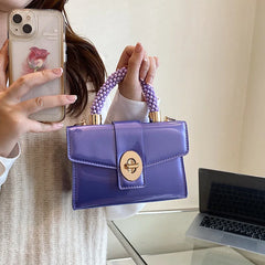 Purple Orange Crossbody Bags Patent Leather Messenger Bag