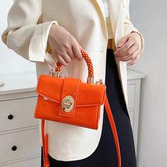 Purple Orange Crossbody Bags Patent Leather Messenger Bag
