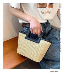Straw Tote Beach Shoulder Bag Cross Body Weave Handbag