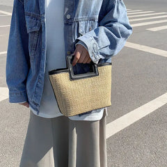 Straw Tote Beach Shoulder Bag Cross Body Weave Handbag