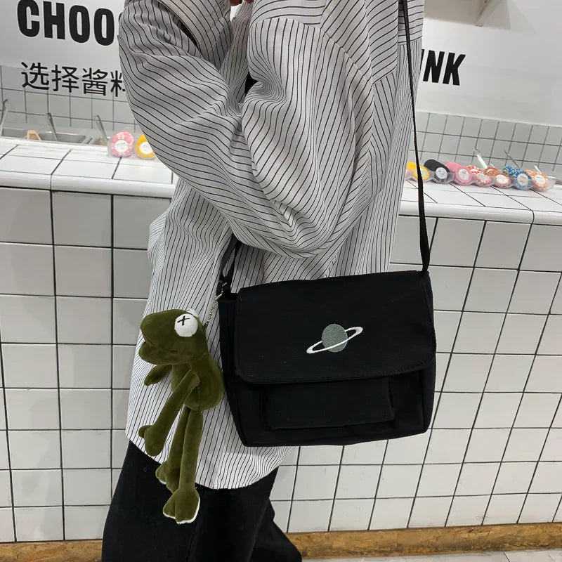Japanese Style Planet Tooling Art Girl Student Shoulder Bag