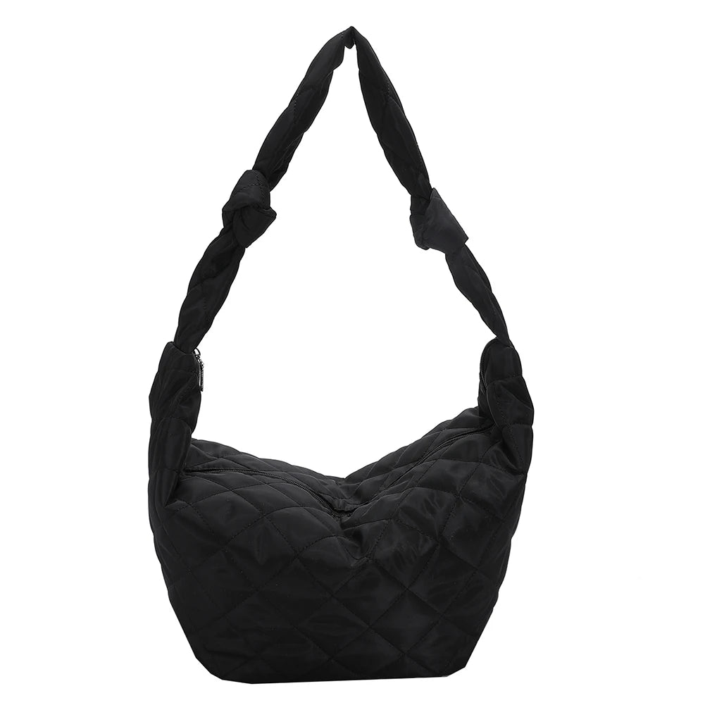 Women Top-handle Handbags Cotton Padded Shoulder Totes Nylon Travel