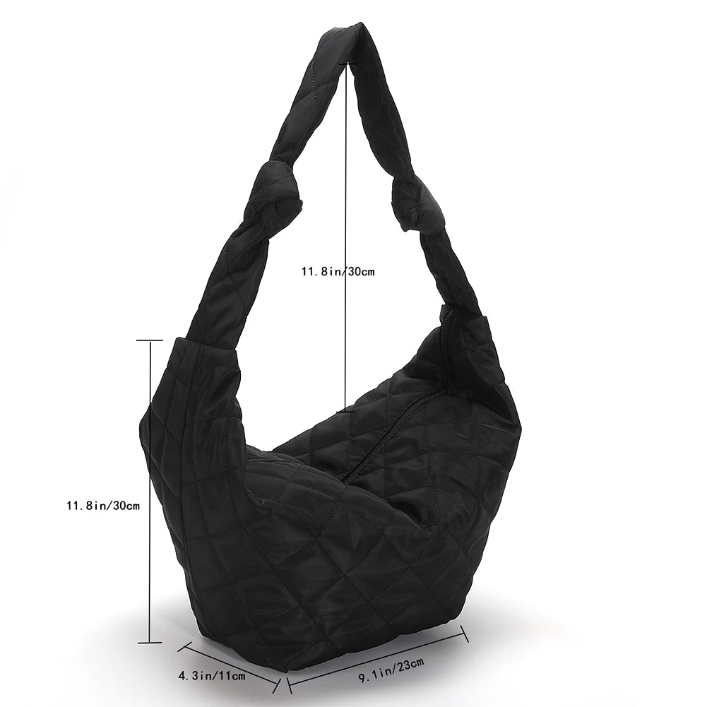 Cotton Padded Top-handle Totes Shoulder Bag Crossbody Bags
