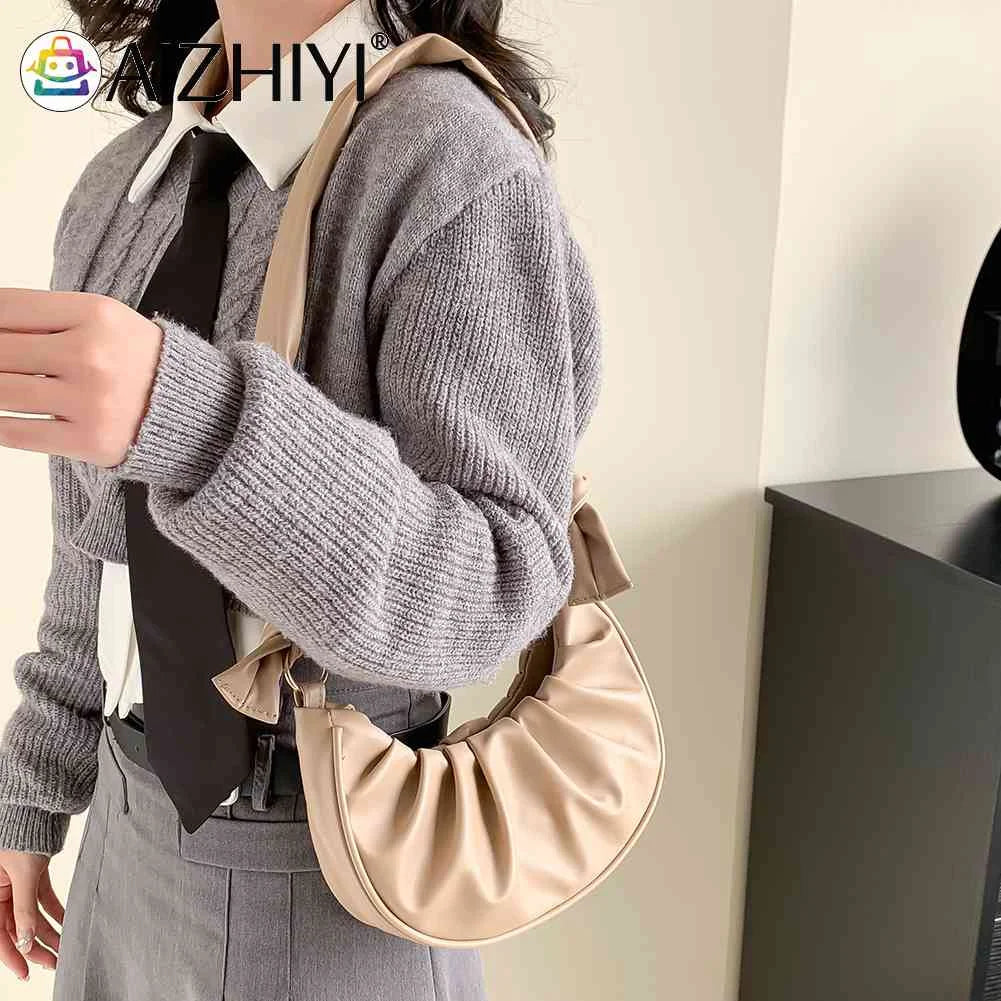 PU Leather Cloud Pleated Women's Underarm Bag