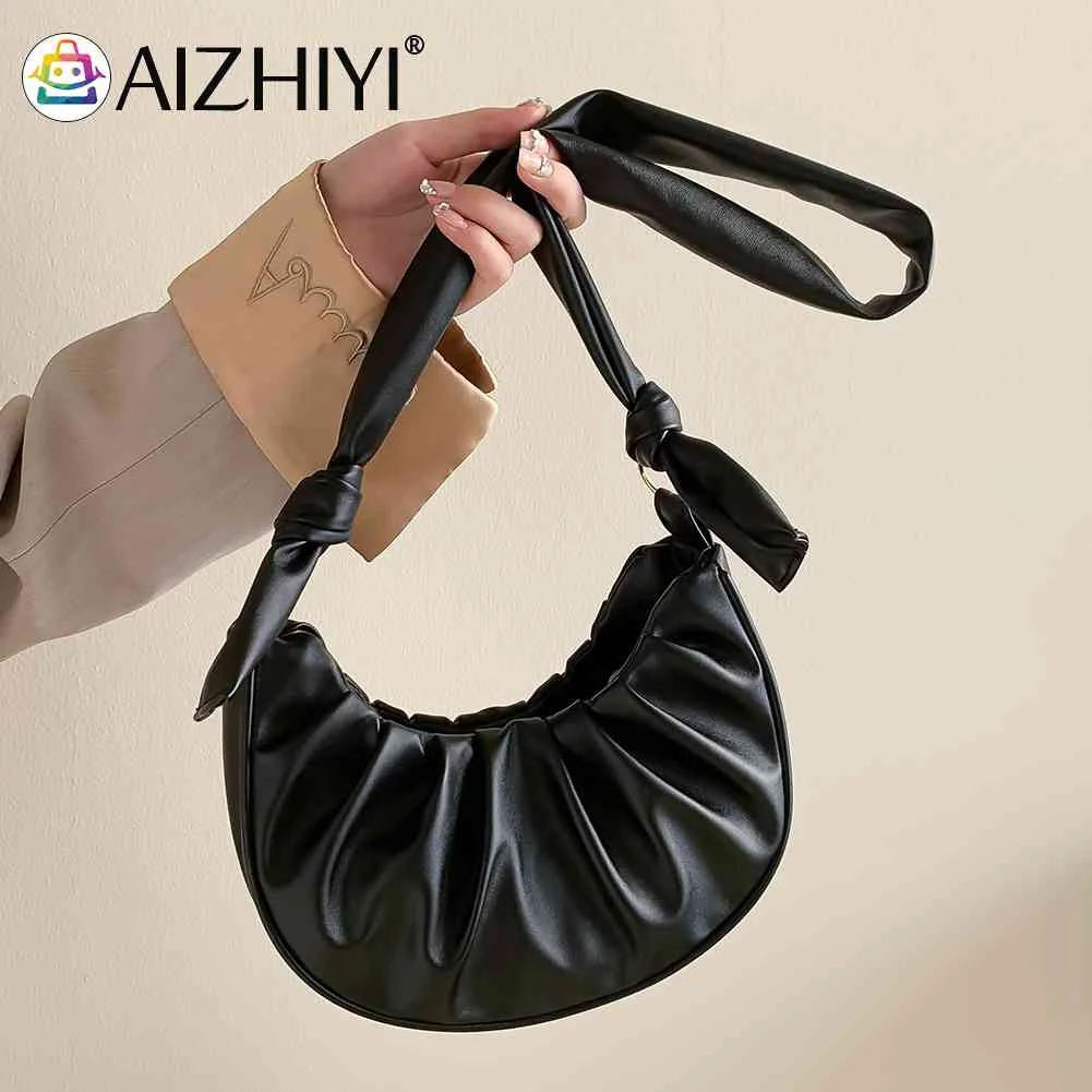 PU Leather Cloud Pleated Women's Underarm Bag