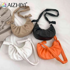 PU Leather Cloud Pleated Women's Underarm Bag