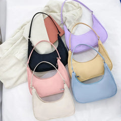Nylon Hobos Handbag for Women Zipper Small Purse Top-handle