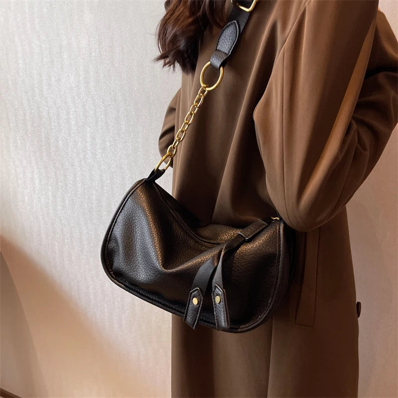 Vintage Shoulder Bag Women's Crossbody Tote Saddle Bag
