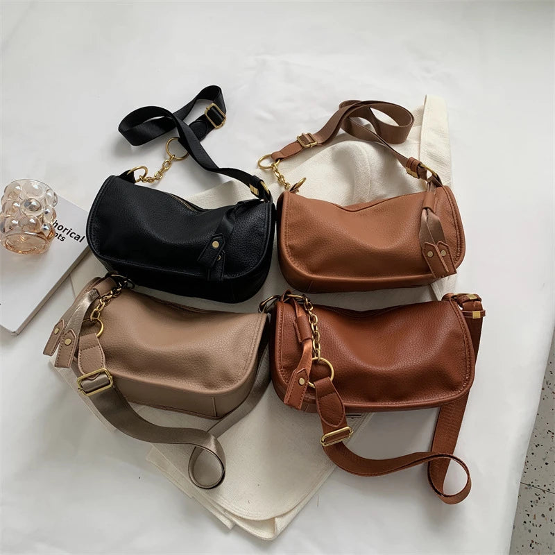 Vintage Shoulder Bag Women's Crossbody Tote Saddle Bag