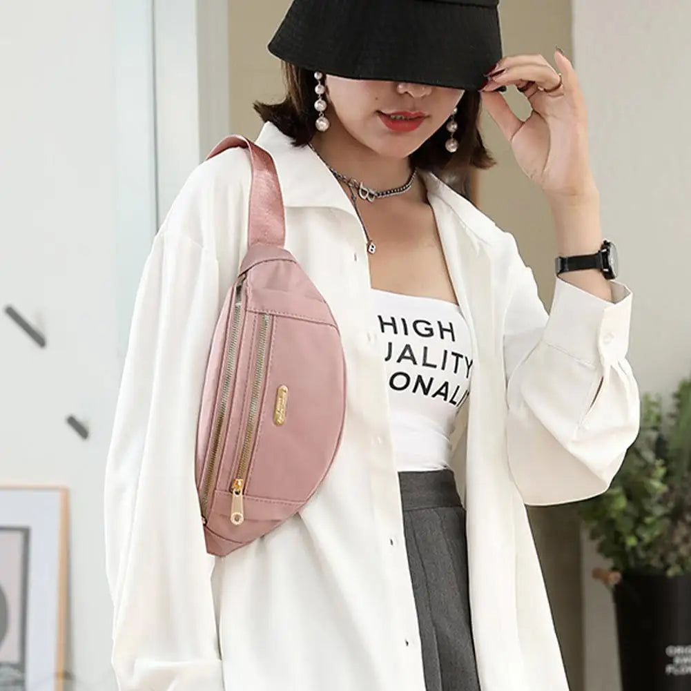 Women Waist Bag Waterproof Shoulder Messenger Bag Sport Casual Ladies