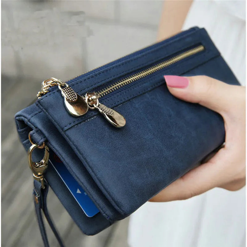 Women Wallets Double Zipper Clutch Purse Portefeuille Handbags